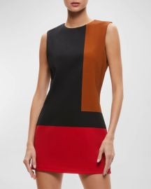 Alice Olivia Wynell Colorblock Sleeveless Minidress at Neiman Marcus