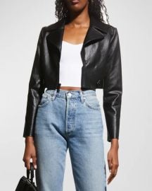 Alice Olivia Yardley Vegan Leather Jacket at Neiman Marcus