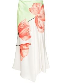 Alice Olivia floral-print Satin Skirt White at Farfetch