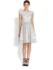 Alice and Olivia - Aubree Fit-and-Flare Lace-Print Dress at Saks Fifth Avenue