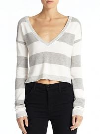 Alice and Olivia - Cropped Striped Sweater at Saks Fifth Avenue