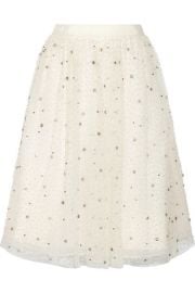 Alice and Olivia  Catrina embellished tulle and organza skirt at Net A Porter