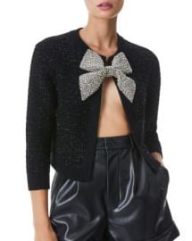 Alice and Olivia Akira Beaded Bow Sweater   Bloomingdales at Bloomingdales