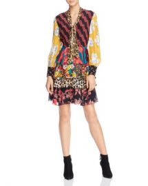 Alice and Olivia Alice   Olivia Dasha Mixed-Printed Tie-Neck Tiered Dress  Women - Bloomingdale s at Bloomingdales