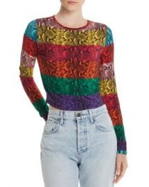 Alice and Olivia Alice   Olivia Delaina Rainbow Snake Print Cropped Top  Women - Bloomingdale s at Bloomingdales