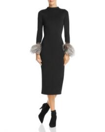 Alice and Olivia Alice   Olivia Delora Fox Fur-Cuff Midi Dress Women - Bloomingdale s at Bloomingdales