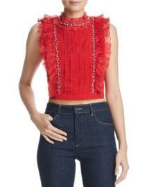 Alice and Olivia Alice   Olivia Gwen Ruffled Embellished Cropped Top   Women - Bloomingdale s at Bloomingdales