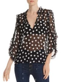 Alice and Olivia Alice   Olivia Julius Ruffled Polka Dot Tunic  Women - Bloomingdale s at Bloomingdales