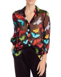 Alice and Olivia Alice   Olivia Sheila Butterfly Burnout Blouse  Women - Bloomingdale s at Bloomingdales