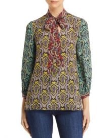 Alice and Olivia Alice   Olivia Sheila Tie-Neck Damask Print Top  Women - Bloomingdale s at Bloomingdales