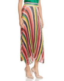 Alice and Olivia Alice  Olivia Katz Metallic Pleated Striped Midi Skirt     Bloomingdales at Bloomingdales