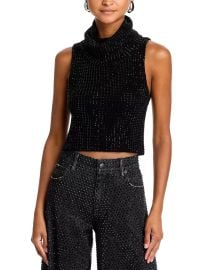 Alice and Olivia Alma Rhinestone Knit Shell at Bloomingdales