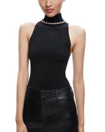 Alice and Olivia Annalee Faux Pearl Embellished Sleeveless Top Bloomingdales at Bloomingdales