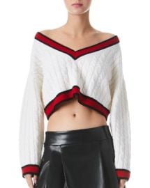 Alice and Olivia Ayden Cropped V Neck Sweater Bloomingdale39s at Bloomingdales