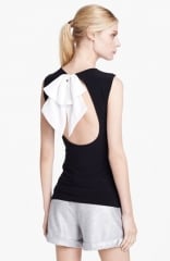 Alice and Olivia Belle Bow Detail Open Back Top in Black at Nordstrom