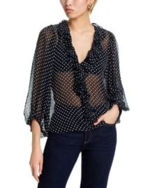 Alice and Olivia Betsie Polka Dot Print Top Bloomingdales at Bloomingdales