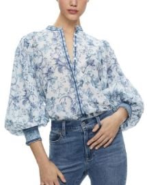 Alice and Olivia Blouson Sleeve Top Bloomingdales at Bloomingdales