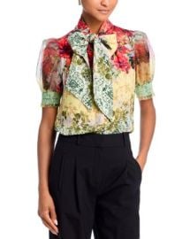 Alice and Olivia Brentley Bow Blouse Bloomingdales at Bloomingdales