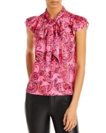 Alice and Olivia Brentley Flutter Sleeve Top   Bloomingdales at Bloomingdales