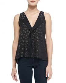 Alice and Olivia Bruden Shimmery-Heart Draped Top at Neiman Marcus