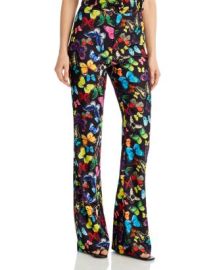 Alice and Olivia Butterfly Print Teeny Fit Flare Bootcut Pants Bloomingdales at Bloomingdales