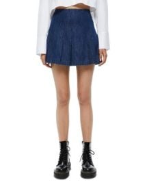 Alice and Olivia Carter Pleated Denim Mini Skirt Bloomingdales at Bloomingdales