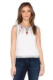 Alice and Olivia Cecille Embellished Crop Top at Revolve