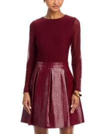 Alice and Olivia Chara Croc Embossed Pleated Dress Bloomingdale39s at Bloomingdales