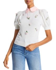 Alice and Olivia Chase Puff Sleeve Roses Top Bloomingdales at Bloomingdales