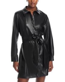 Alice and Olivia Chassidy Faux Leather Shirt Dress Bloomingdales at Bloomingdales