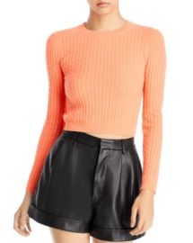 Alice and Olivia Ciara Cable Knit Cropped Sweater   Bloomingdales at Bloomingdales