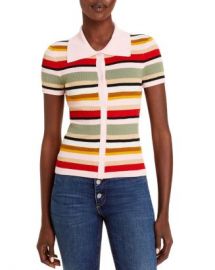 Alice and Olivia Colleen Striped Polo Shirt   Bloomingdales at Bloomingdales