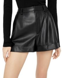 Alice and Olivia Conry Cuffed Leather Shorts   Bloomingdales at Bloomingdales