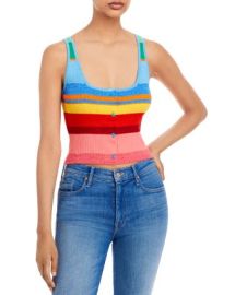 Alice and Olivia Daryn Striped Button Tank Top Bloomingdales at Bloomingdales