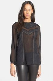 Alice and Olivia Dayna Lace Inset Blouse at Nordstrom