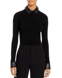 Alice and Olivia Dory Faux Leather Trim Pullover Women - Bloomingdale s at Bloomingdales