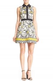 Alice and Olivia Ellis Daisy Jacquard Fit and Flare Dress at Nordstrom