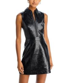 Alice and Olivia Ellis Sleeveless Faux Leather Mini Dress Bloomingdales at Bloomingdales