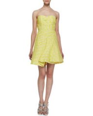 Alice and Olivia Grove Strapless Sculpted Dress at Neiman Marcus