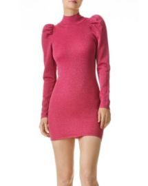 Alice and Olivia Issa Turtleneck Puff Sleeve Dress     Bloomingdales at Bloomingdales