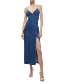 Alice and Olivia Julietta Denim Midi Dress Bloomingdales at Bloomingdales