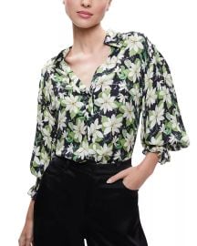 Alice and Olivia Julius Floral Print Blouse Bloomingdales at Bloomingdales