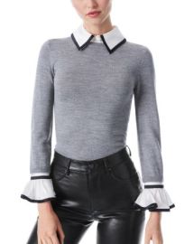 Alice and Olivia Justina Woven Combo Top Bloomingdales at Bloomingdales