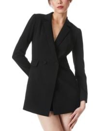 Alice and Olivia Kyrie Notched Collar Tuxedo Romper Bloomingdales at Bloomingdales