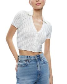 Alice and Olivia Linda Cropped Polo Top Bloomingdales at Bloomingdales