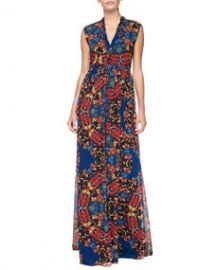 Alice and Olivia Marianna Printed Button-Front Maxi Dress at Neiman Marcus