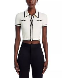 Alice and Olivia Marlena Button Front Polo Top Bloomingdales at Bloomingdales