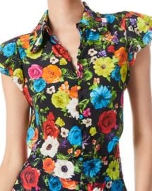 Alice and Olivia Martel Flutter Sleeve Top   Bloomingdales at Bloomingdales