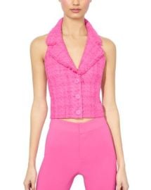 Alice and Olivia Meri Tweed Cropped Halter Top Bloomingdales at Bloomingdales