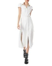 Alice and Olivia Miranda Faux Leather Midi Shirt Dress Bloomingdales at Bloomingdales